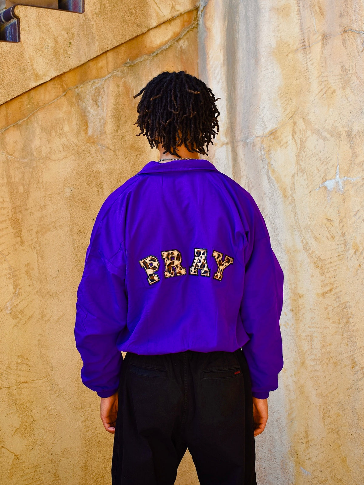 PURPLE "PRAY" WINDBREAKER JACKET