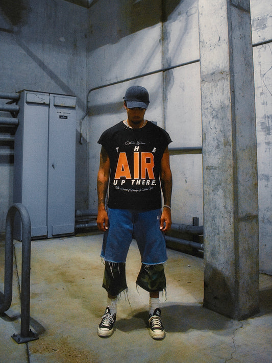 BLACK "AIR UP THERE" SLEEVELESS TEE