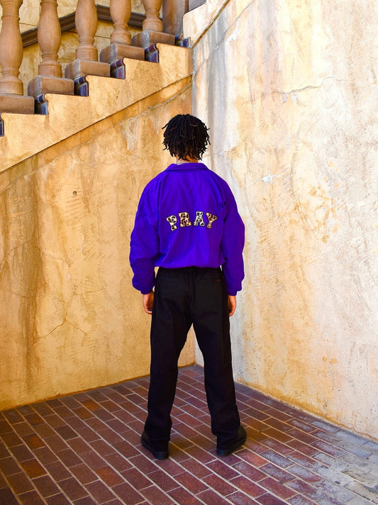 PURPLE "PRAY" WINDBREAKER JACKET