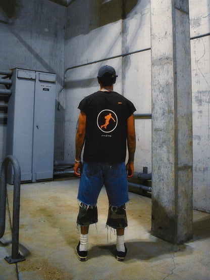 BLACK "AIR UP THERE" SLEEVELESS TEE