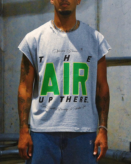 GREY "AIR UP THERE" CUT OFF TEE