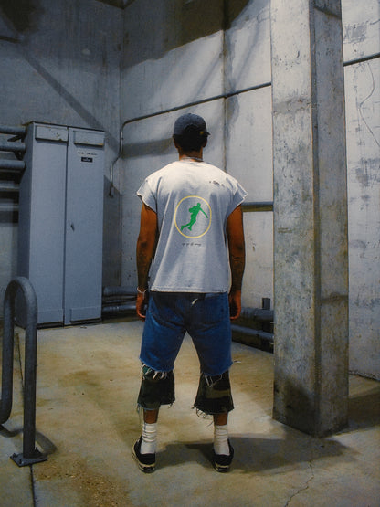 GREY "AIR UP THERE" CUT OFF TEE